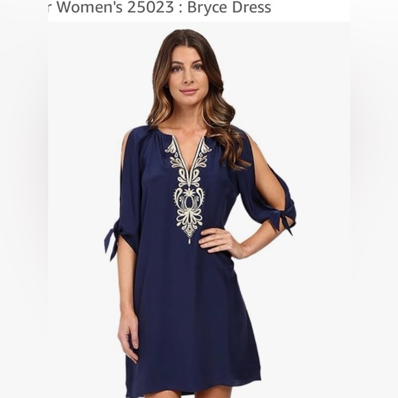 Lilly Pulitzer Dresses & Skirts - Lilly Pulitzer NWT Navy & Gold Embroidery Stitching with Pink label Size Medium